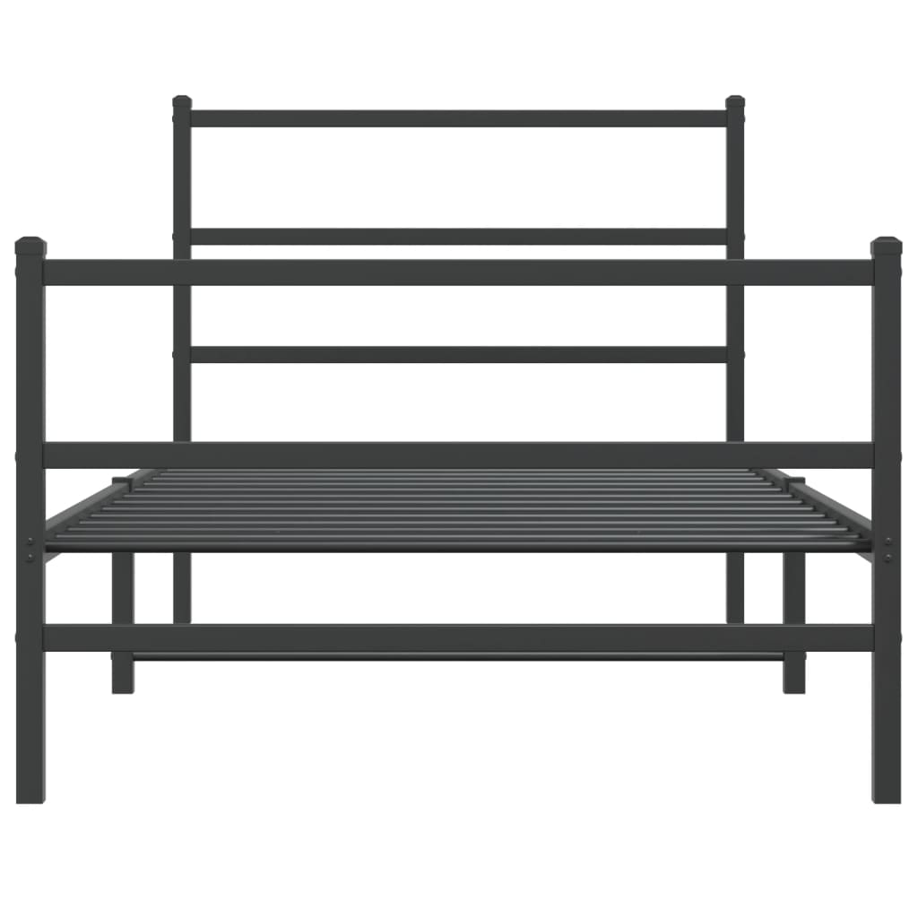 Bedframe met hoofd- en voeteneinde metaal zwart 107x203 cm is nu te koop bij PeponiXL, paradijselijk wonen!