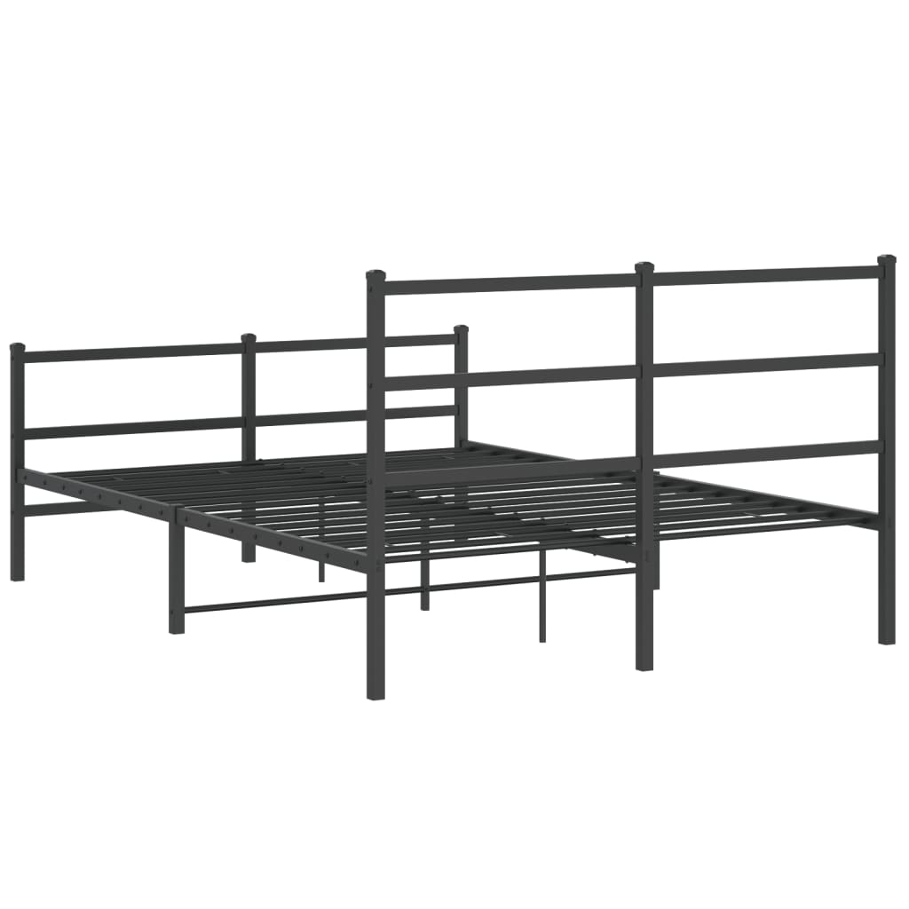 Bedframe met hoofd- en voeteneinde metaal zwart 135x190 cm is nu te koop bij PeponiXL, paradijselijk wonen!