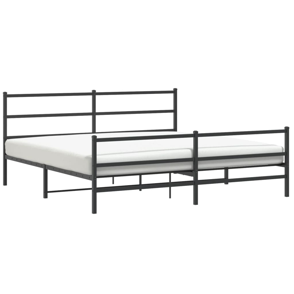 Bedframe met hoofd- en voeteneinde metaal zwart 183x213 cm is nu te koop bij PeponiXL, paradijselijk wonen!