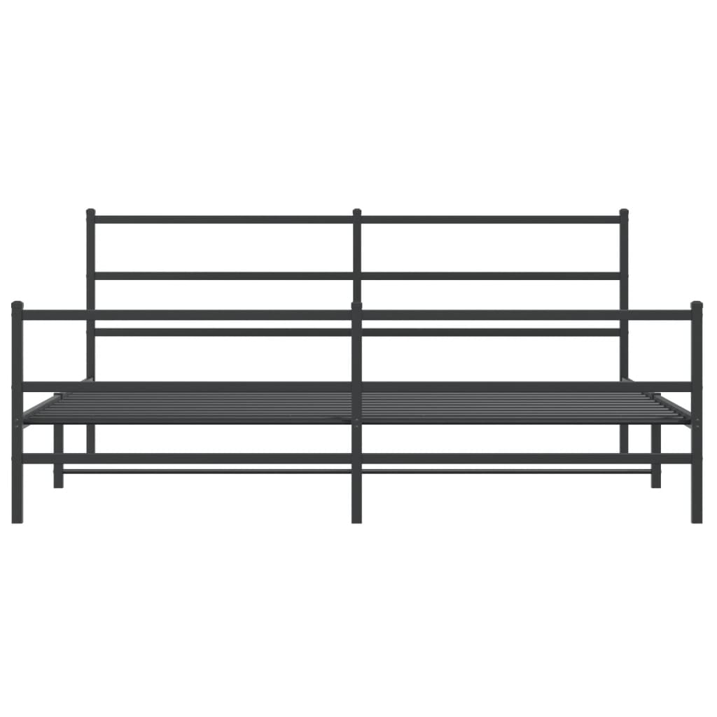 Bedframe met hoofd- en voeteneinde metaal zwart 183x213 cm is nu te koop bij PeponiXL, paradijselijk wonen!