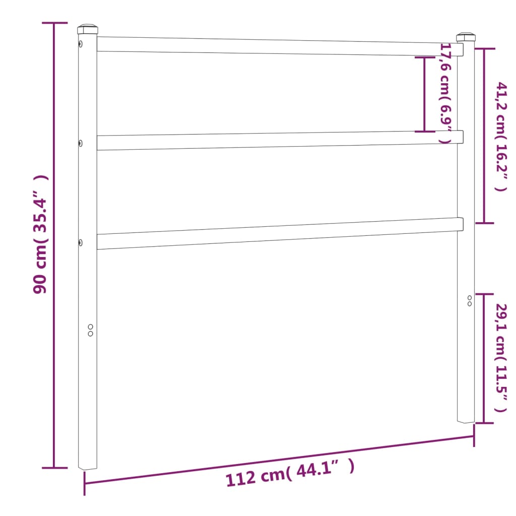 Vervangend hoofdbord 107 cm metaal zwart is nu te koop bij PeponiXL, paradijselijk wonen!