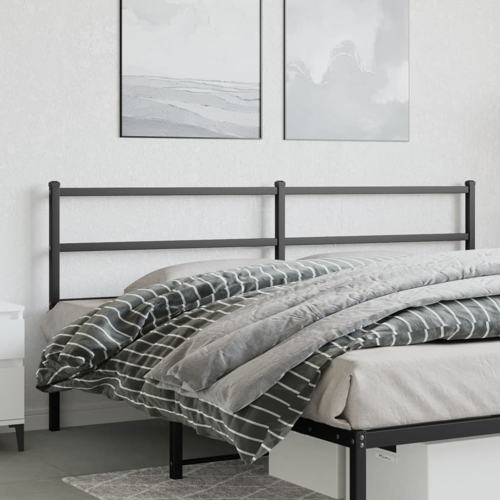 Vervangend hoofdbord 200 cm metaal zwart is nu te koop bij PeponiXL, paradijselijk wonen!