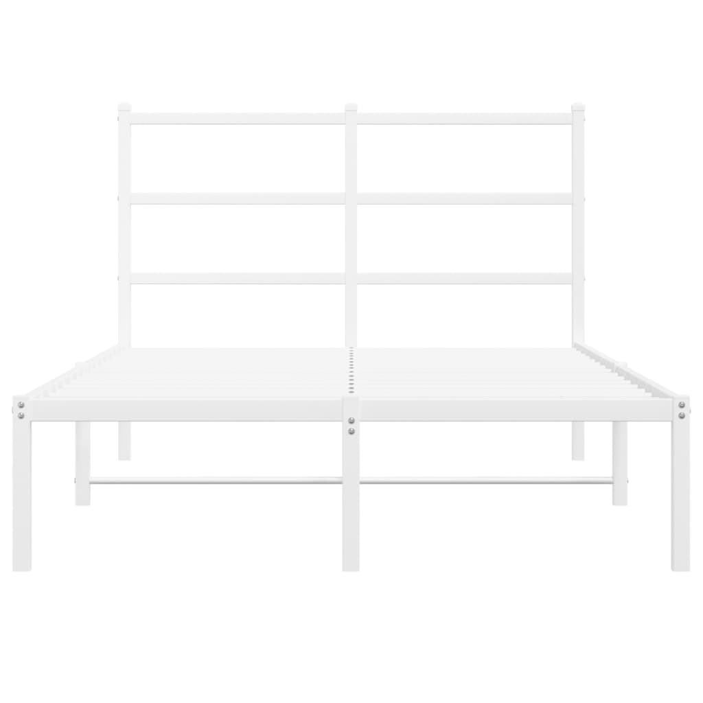 Bedframe met hoofdbord metaal wit 120x190 cm is nu te koop bij PeponiXL, paradijselijk wonen!