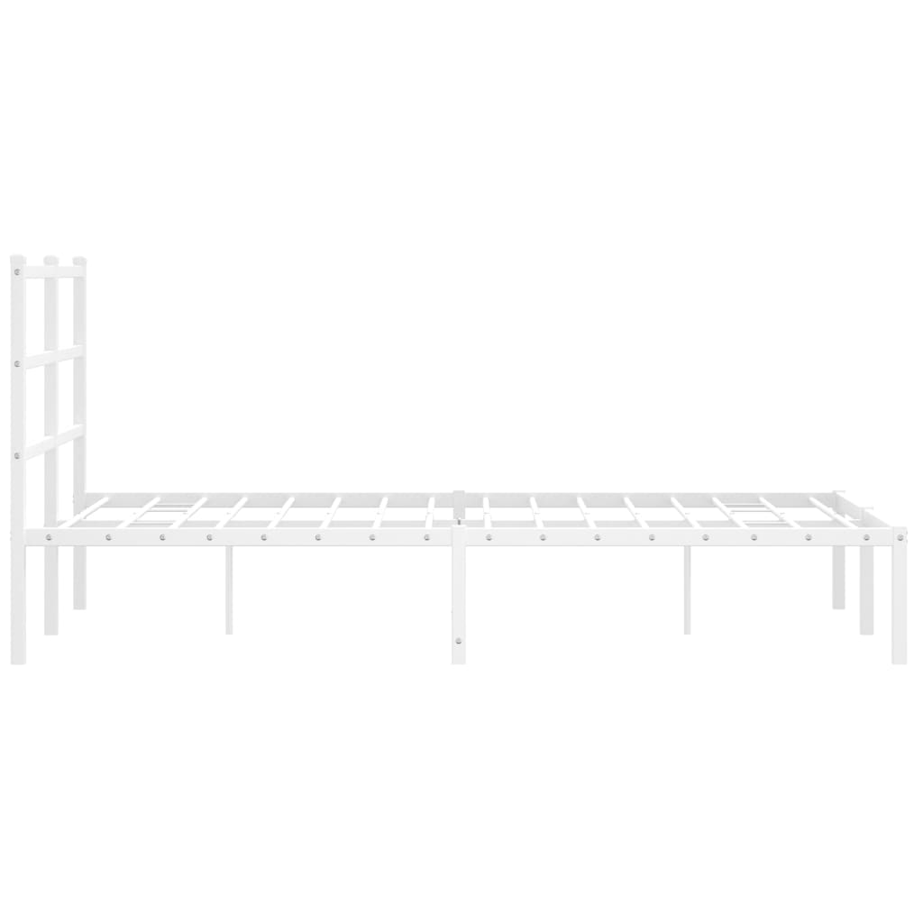 Bedframe met hoofdbord metaal wit 120x190 cm is nu te koop bij PeponiXL, paradijselijk wonen!