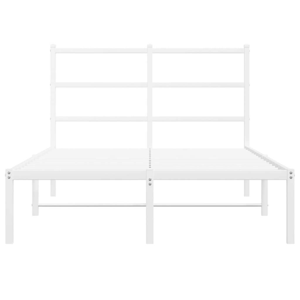 Bedframe met hoofdbord metaal wit 120x200 cm is nu te koop bij PeponiXL, paradijselijk wonen!