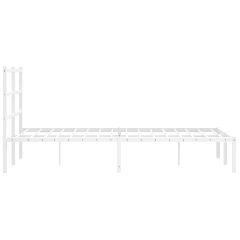 Bedframe met hoofdbord metaal wit 120x200 cm is nu te koop bij PeponiXL, paradijselijk wonen!