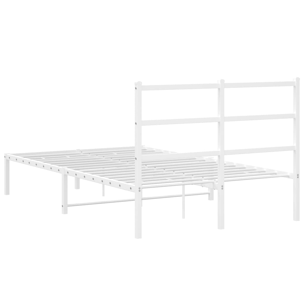 Bedframe met hoofdbord metaal wit 120x200 cm is nu te koop bij PeponiXL, paradijselijk wonen!