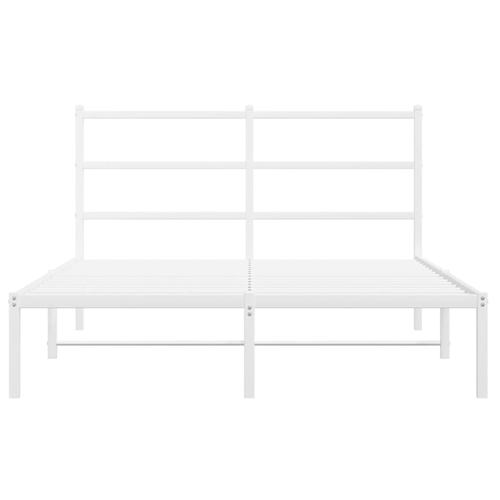 Bedframe met hoofdbord metaal wit 135x190 cm is nu te koop bij PeponiXL, paradijselijk wonen!