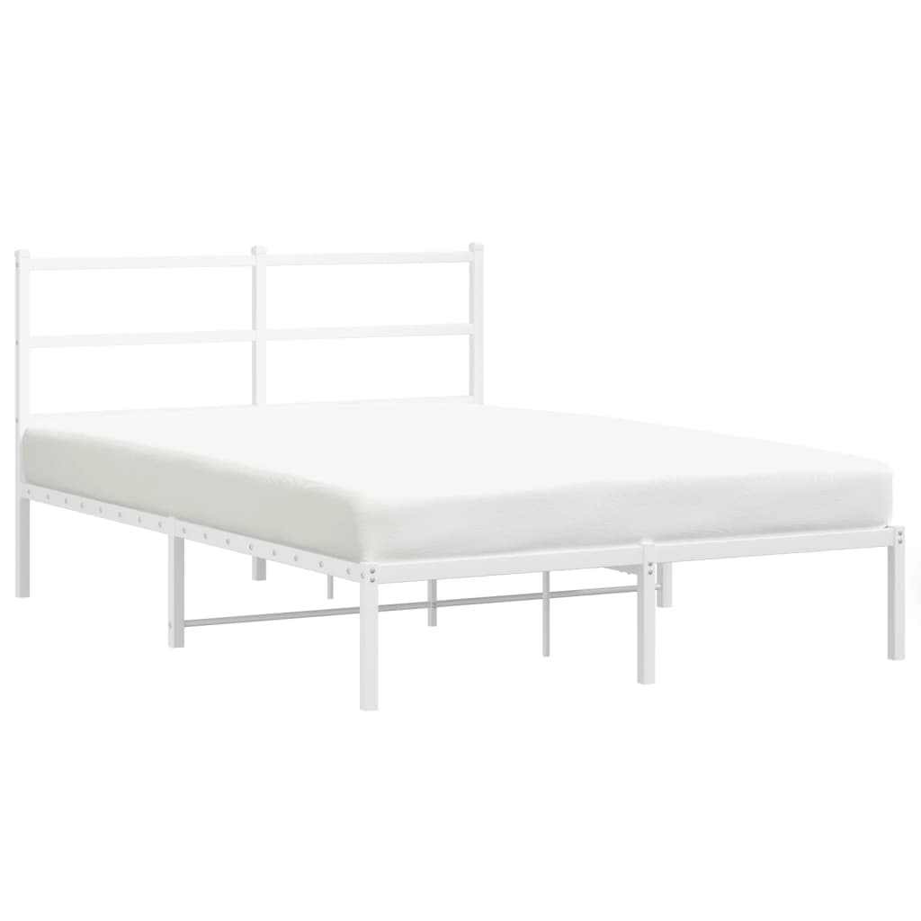 Bedframe met hoofdbord metaal wit 140x190 cm is nu te koop bij PeponiXL, paradijselijk wonen!