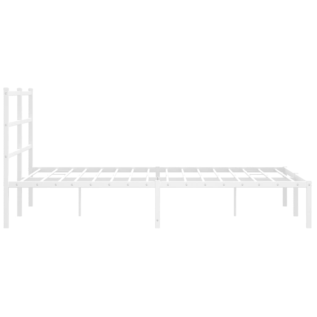Bedframe met hoofdbord metaal wit 140x190 cm is nu te koop bij PeponiXL, paradijselijk wonen!