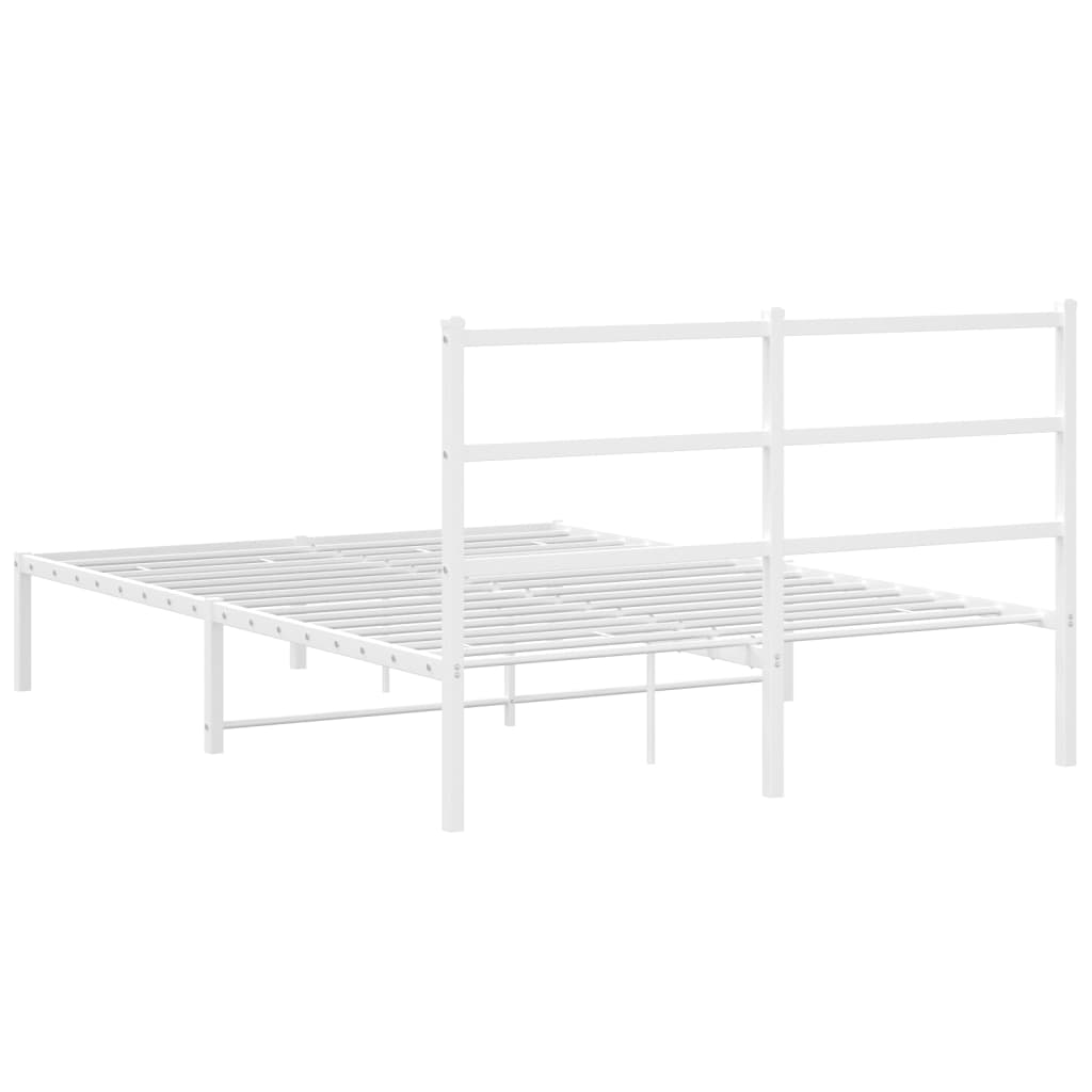 Bedframe met hoofdbord metaal wit 140x190 cm is nu te koop bij PeponiXL, paradijselijk wonen!