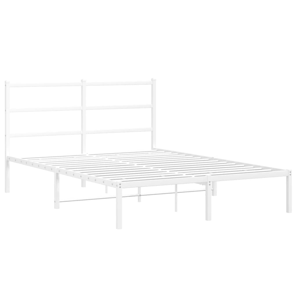 Bedframe met hoofdbord metaal wit 140x200 cm is nu te koop bij PeponiXL, paradijselijk wonen!