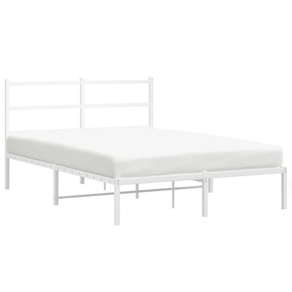 Bedframe met hoofdbord metaal wit 140x200 cm is nu te koop bij PeponiXL, paradijselijk wonen!