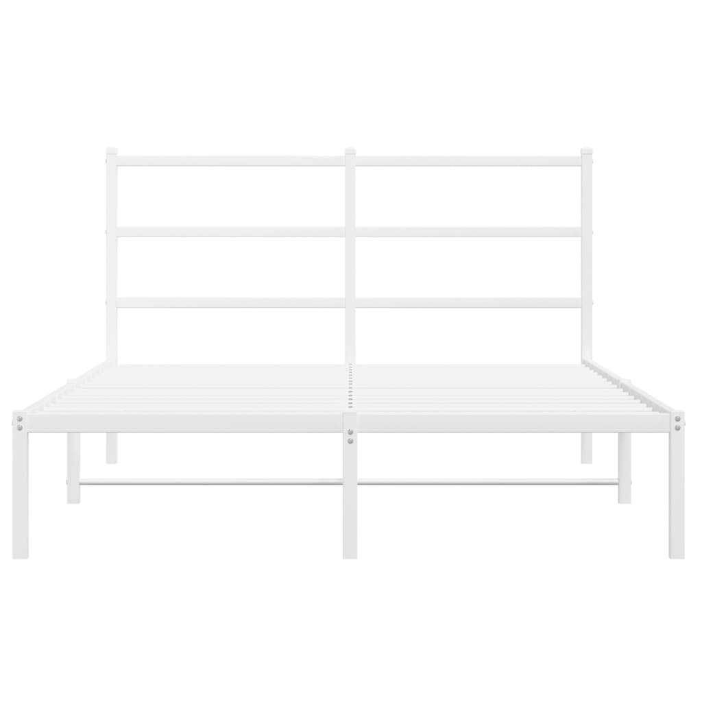 Bedframe met hoofdbord metaal wit 140x200 cm is nu te koop bij PeponiXL, paradijselijk wonen!