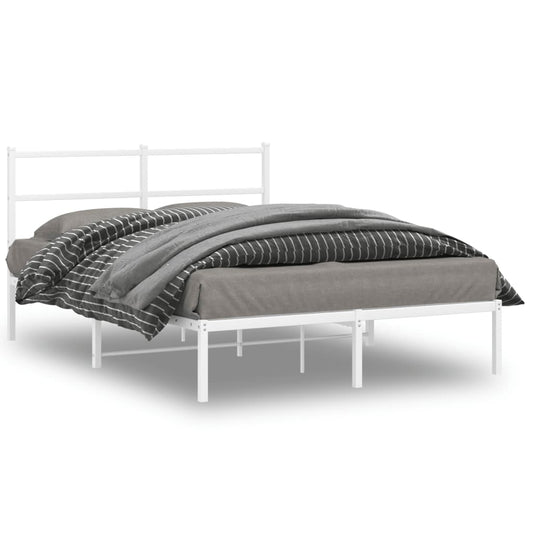 Bedframe met hoofdbord metaal wit 140x200 cm is nu te koop bij PeponiXL, paradijselijk wonen!