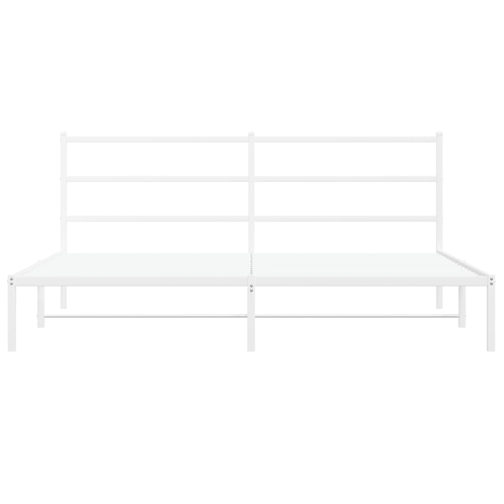 Bedframe met hoofdbord metaal wit 183x213 cm is nu te koop bij PeponiXL, paradijselijk wonen!