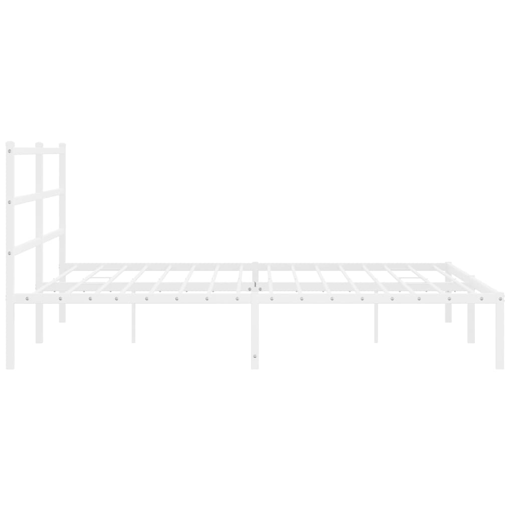 Bedframe met hoofdbord metaal wit 183x213 cm is nu te koop bij PeponiXL, paradijselijk wonen!