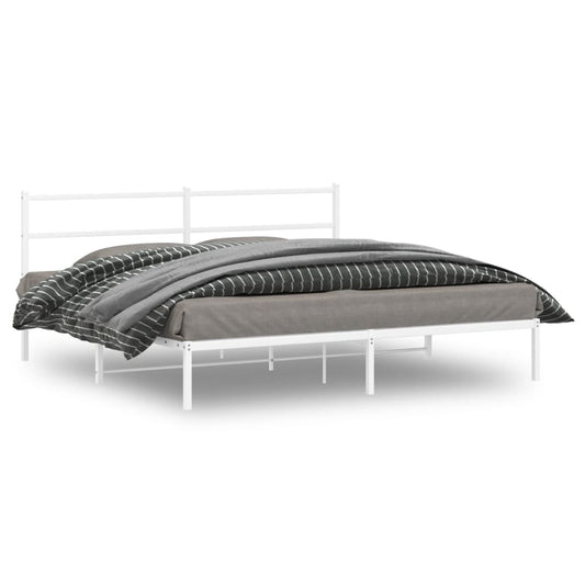 Bedframe met hoofdbord metaal wit 183x213 cm is nu te koop bij PeponiXL, paradijselijk wonen!
