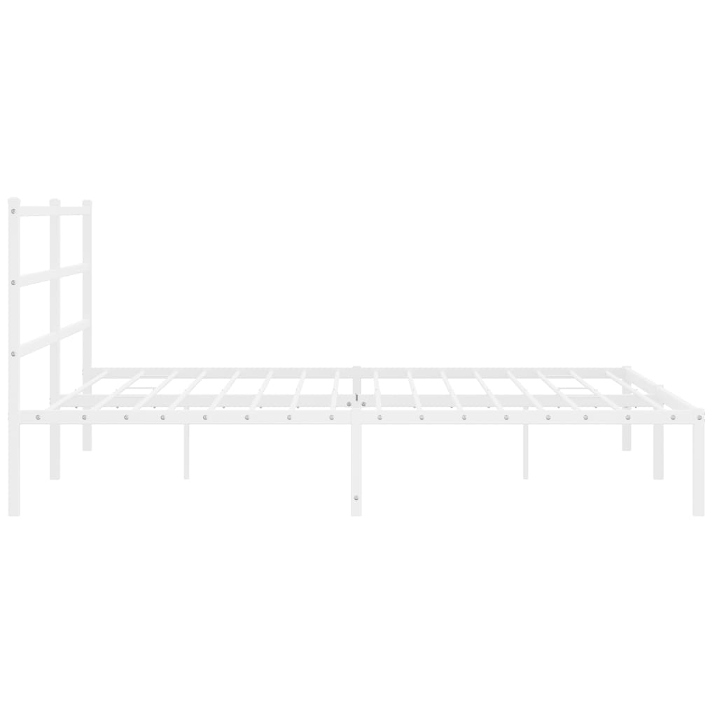 Bedframe met hoofdbord metaal wit 193x203 cm is nu te koop bij PeponiXL, paradijselijk wonen!