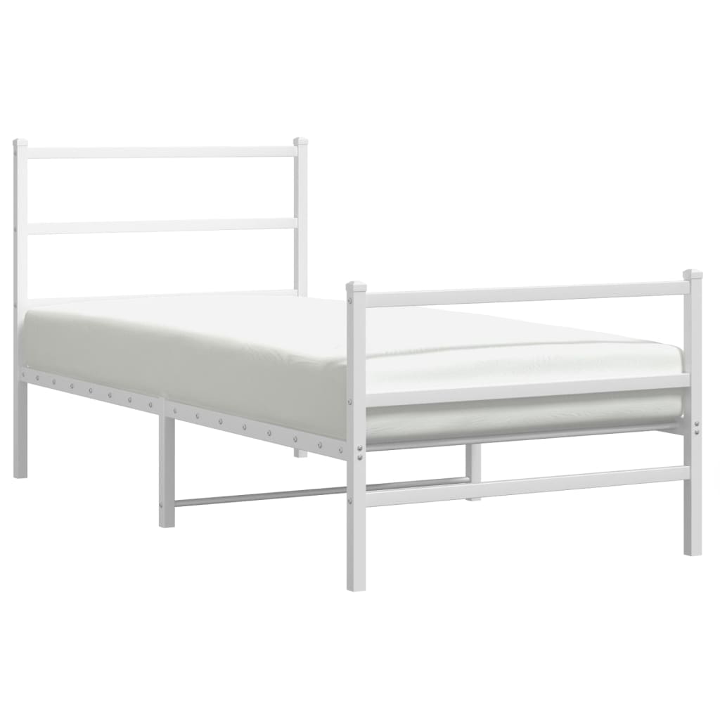 Bedframe met hoofd- en voeteneinde metaal wit 90x190 cm is nu te koop bij PeponiXL, paradijselijk wonen!