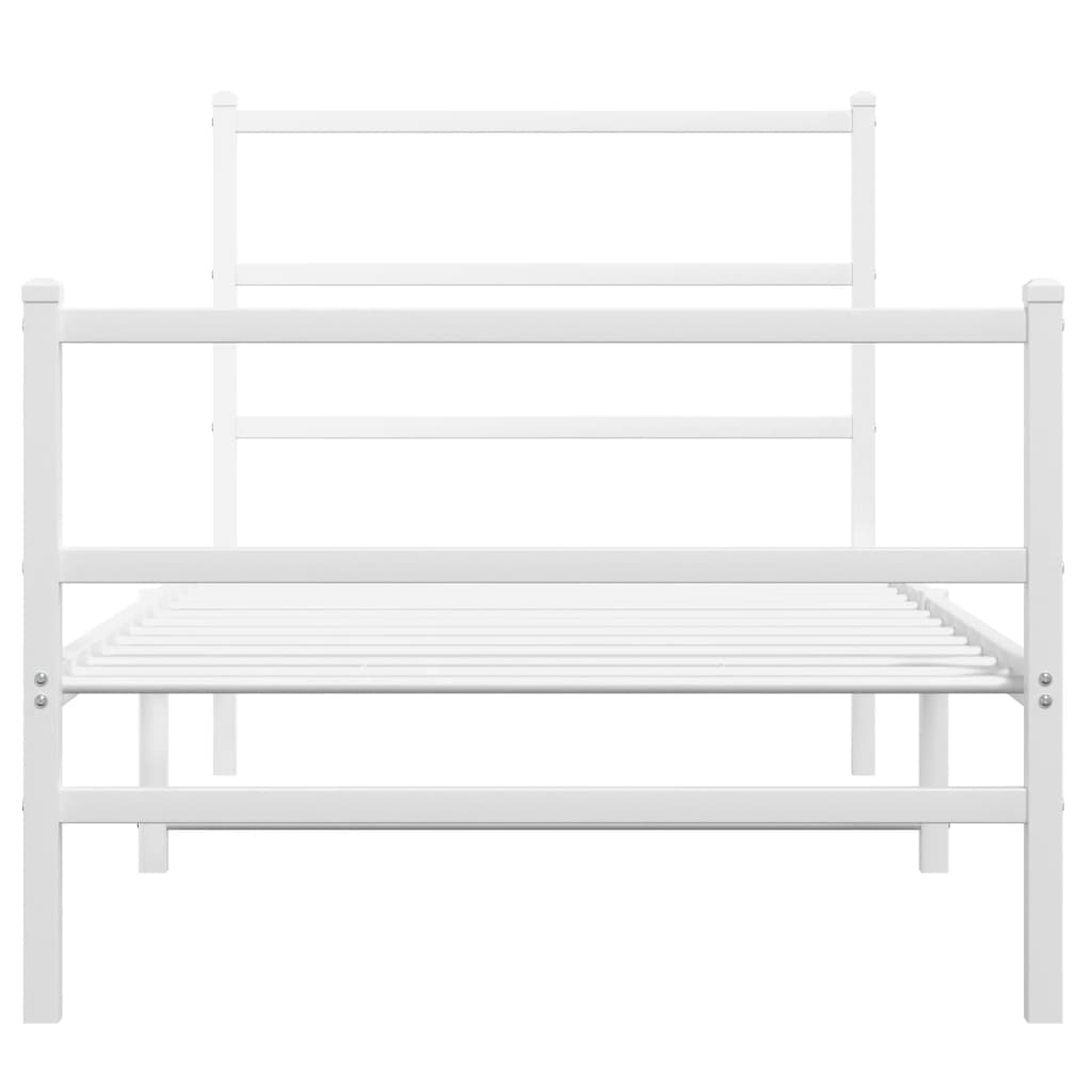 Bedframe met hoofd- en voeteneinde metaal wit 90x190 cm is nu te koop bij PeponiXL, paradijselijk wonen!