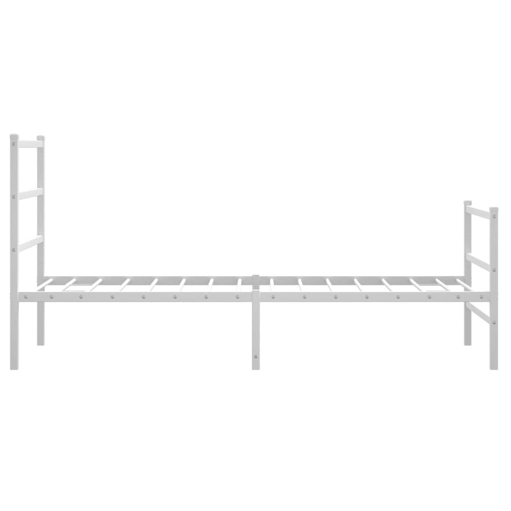 Bedframe met hoofd- en voeteneinde metaal wit 90x190 cm is nu te koop bij PeponiXL, paradijselijk wonen!