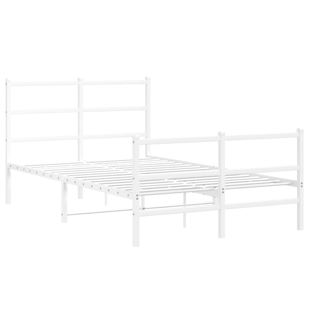 Bedframe met hoofd- en voeteneinde metaal wit 120x190 cm is nu te koop bij PeponiXL, paradijselijk wonen!