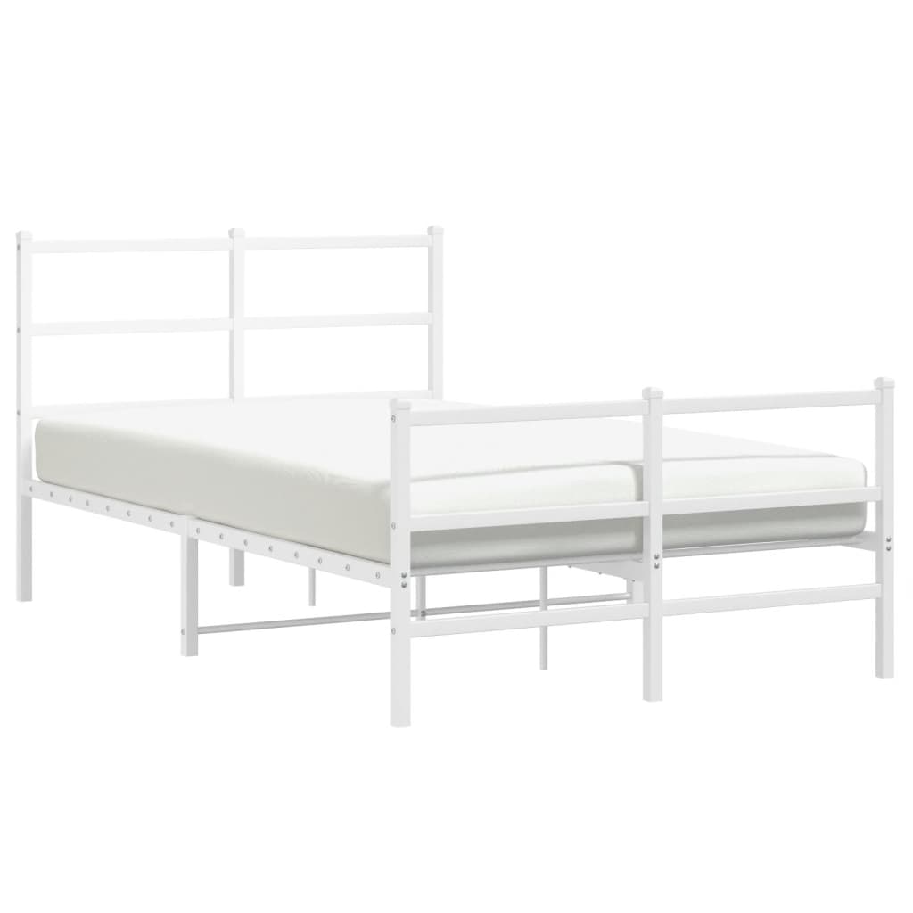 Bedframe met hoofd- en voeteneinde metaal wit 120x190 cm is nu te koop bij PeponiXL, paradijselijk wonen!