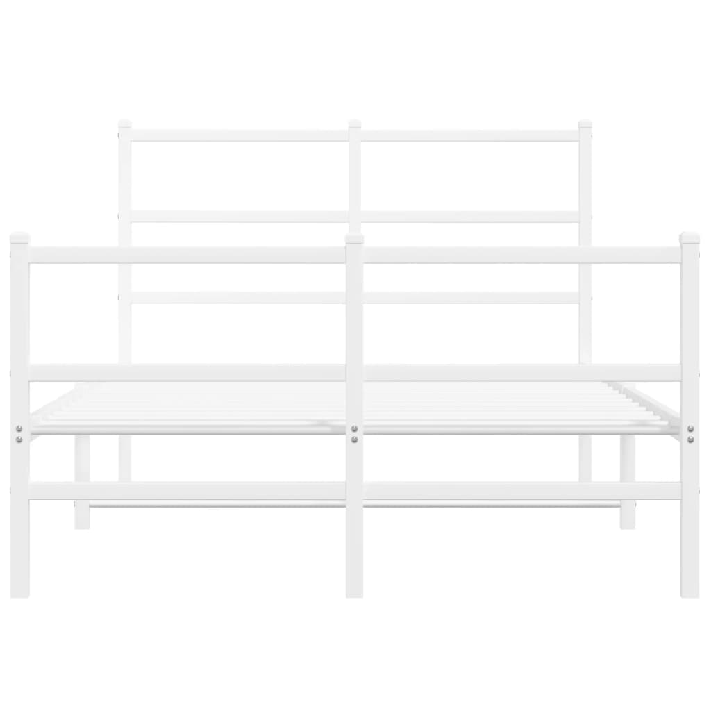 Bedframe met hoofd- en voeteneinde metaal wit 120x190 cm is nu te koop bij PeponiXL, paradijselijk wonen!
