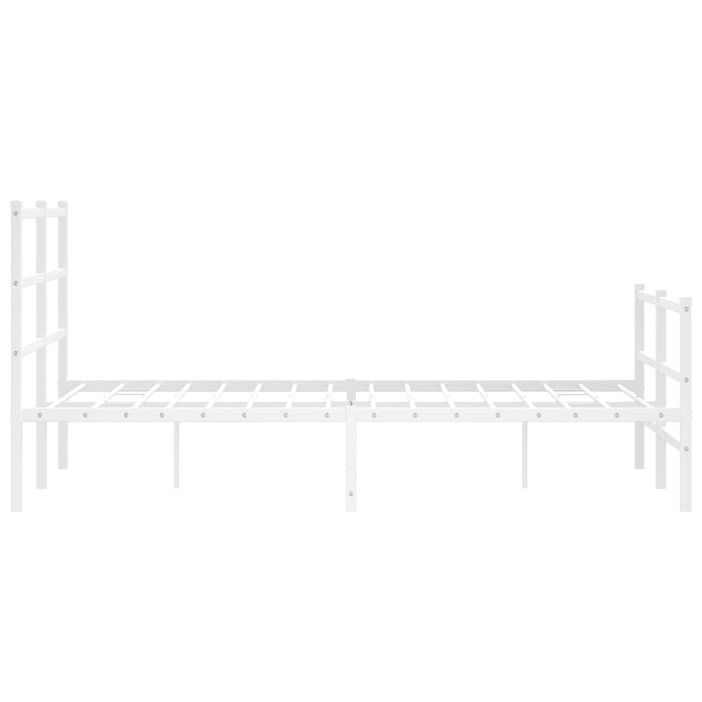 Bedframe met hoofd- en voeteneinde metaal wit 120x190 cm is nu te koop bij PeponiXL, paradijselijk wonen!