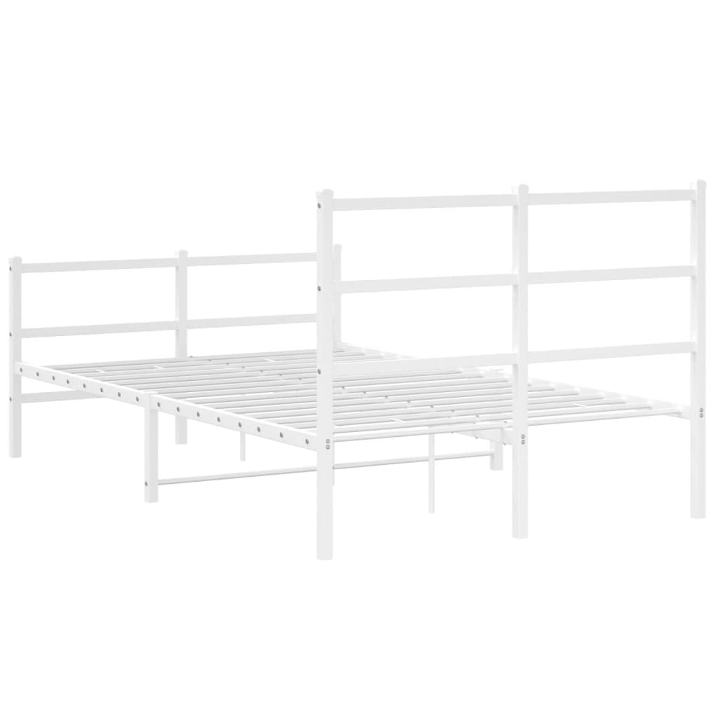 Bedframe met hoofd- en voeteneinde metaal wit 120x190 cm is nu te koop bij PeponiXL, paradijselijk wonen!