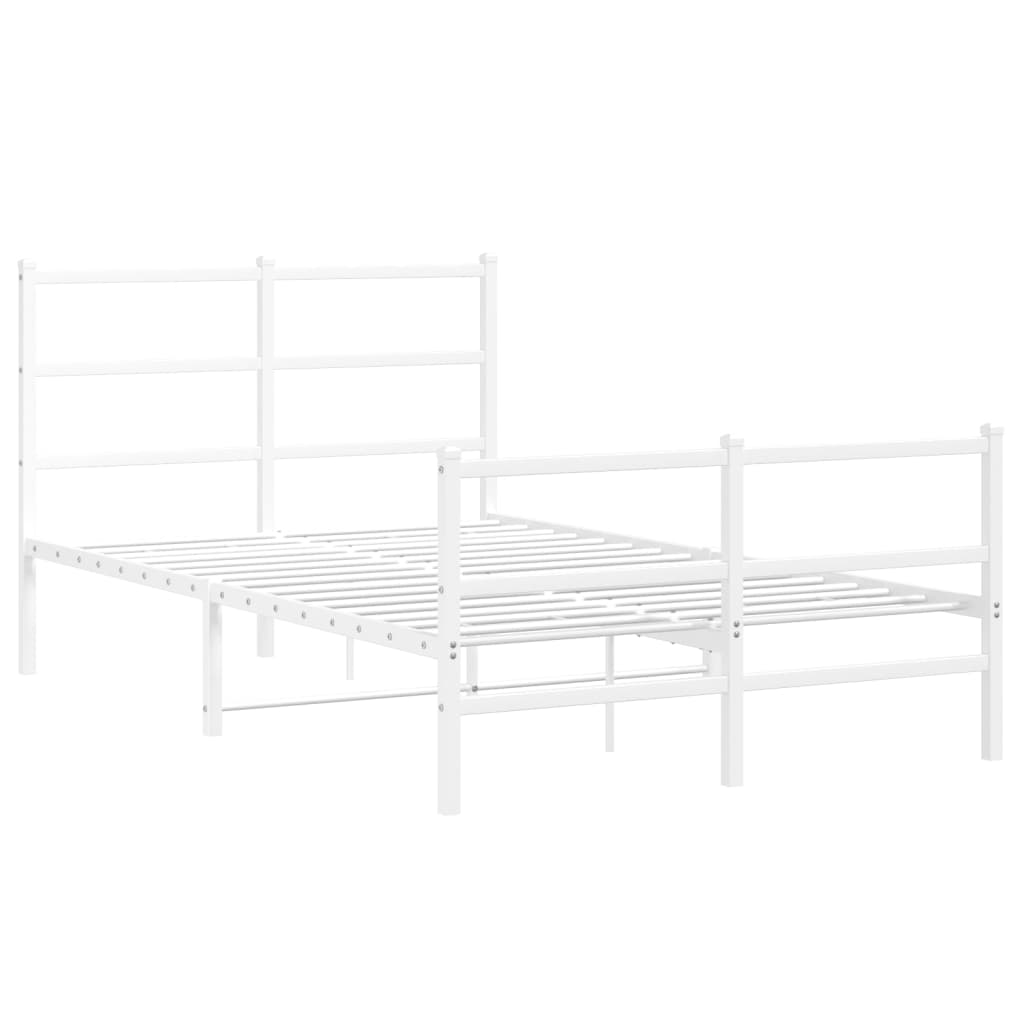 Bedframe met hoofd- en voeteneinde metaal wit 120x200 cm is nu te koop bij PeponiXL, paradijselijk wonen!