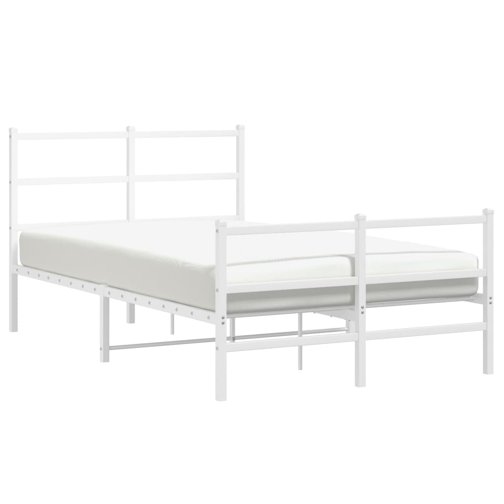 Bedframe met hoofd- en voeteneinde metaal wit 120x200 cm is nu te koop bij PeponiXL, paradijselijk wonen!