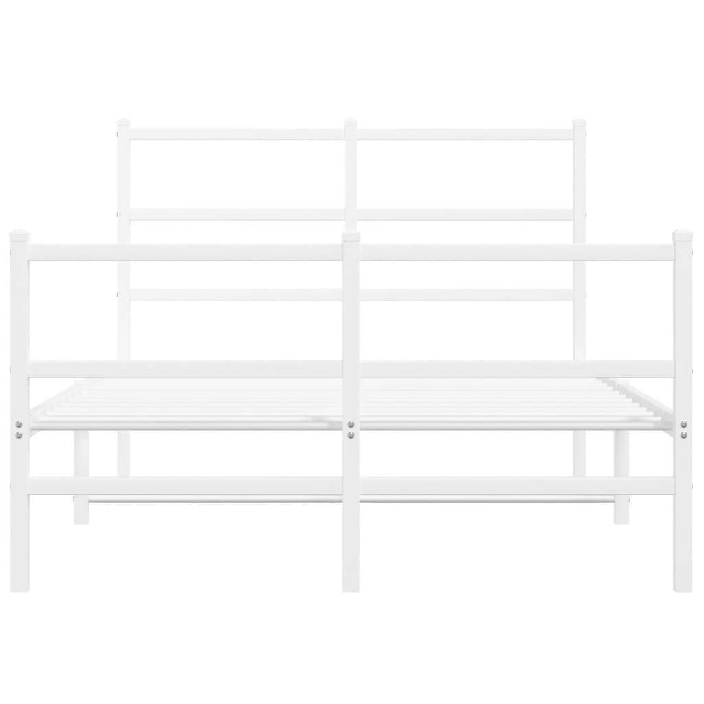 Bedframe met hoofd- en voeteneinde metaal wit 120x200 cm is nu te koop bij PeponiXL, paradijselijk wonen!