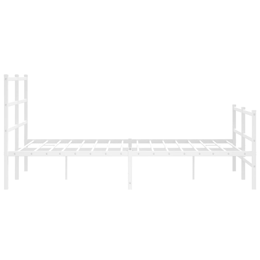 Bedframe met hoofd- en voeteneinde metaal wit 135x190 cm is nu te koop bij PeponiXL, paradijselijk wonen!
