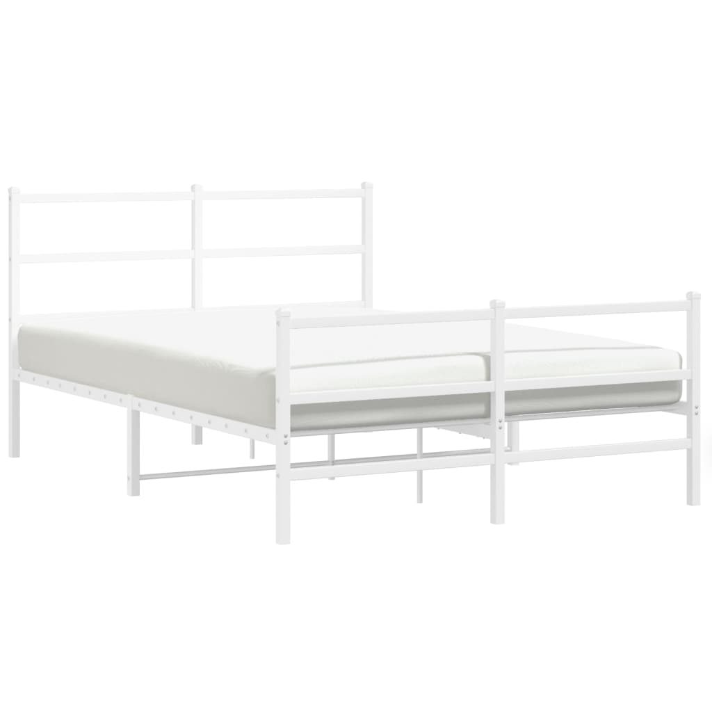 Bedframe met hoofd- en voeteneinde metaal wit 140x190 cm is nu te koop bij PeponiXL, paradijselijk wonen!
