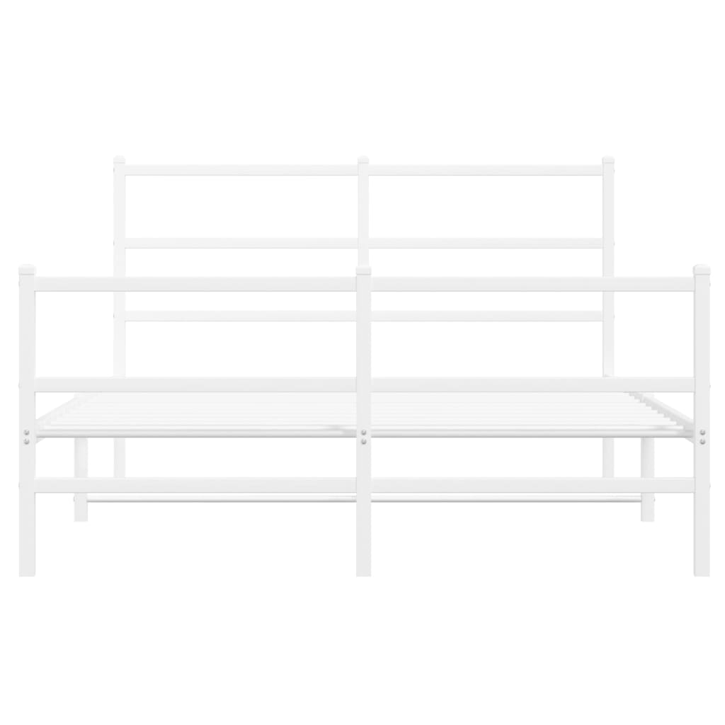 Bedframe met hoofd- en voeteneinde metaal wit 140x190 cm is nu te koop bij PeponiXL, paradijselijk wonen!
