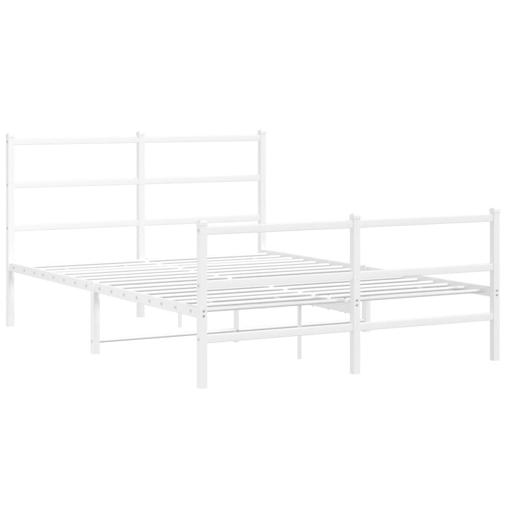 Bedframe met hoofd- en voeteneinde metaal wit 140x200 cm is nu te koop bij PeponiXL, paradijselijk wonen!