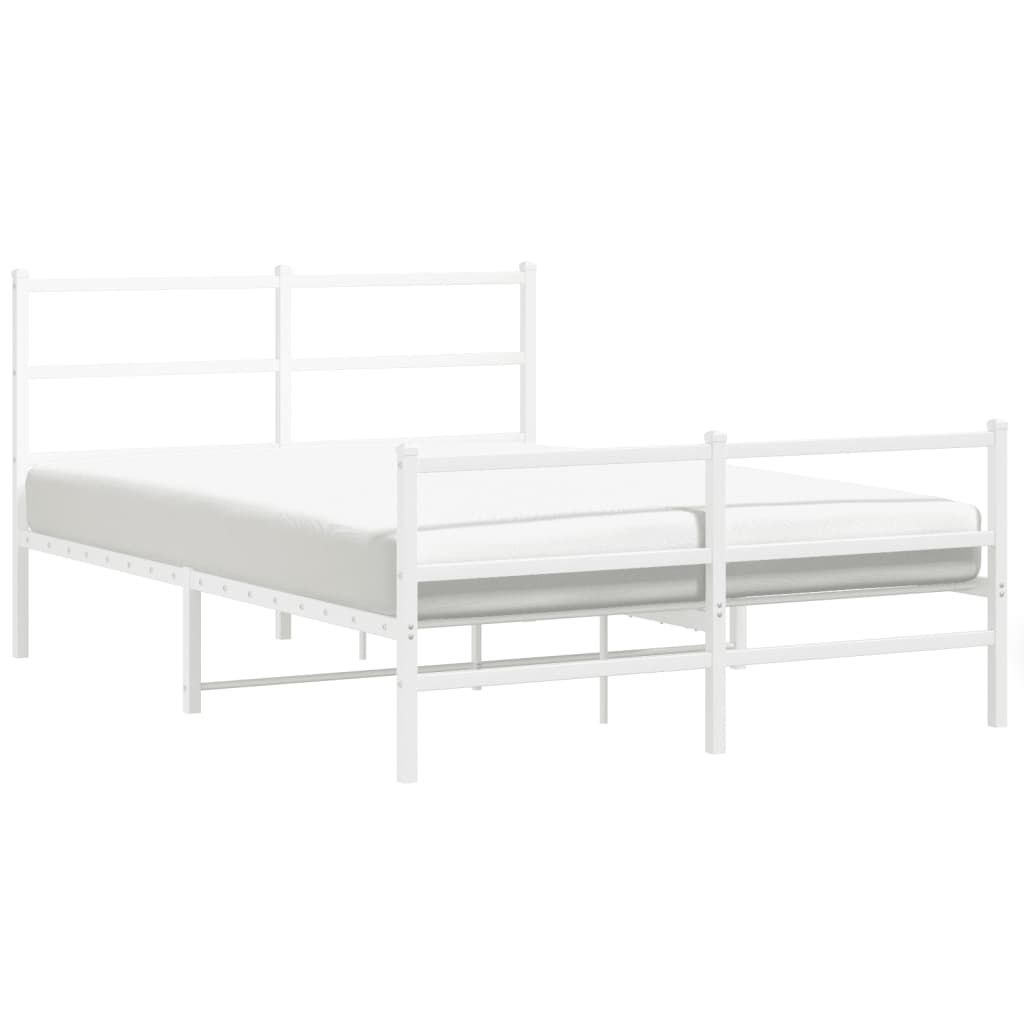 Bedframe met hoofd- en voeteneinde metaal wit 140x200 cm is nu te koop bij PeponiXL, paradijselijk wonen!