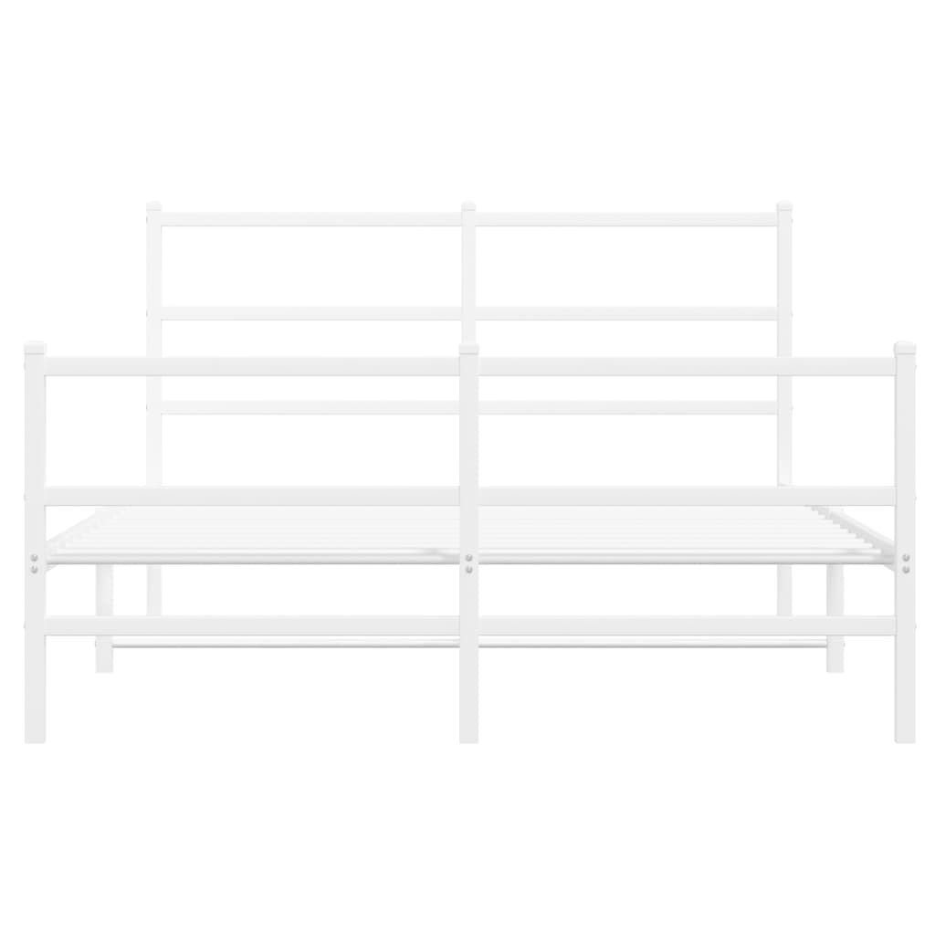 Bedframe met hoofd- en voeteneinde metaal wit 140x200 cm is nu te koop bij PeponiXL, paradijselijk wonen!