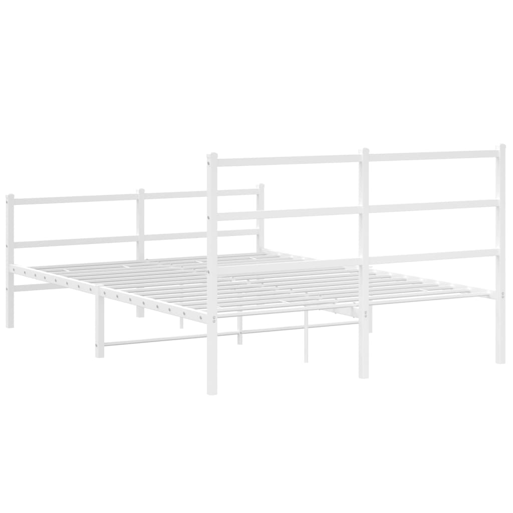 Bedframe met hoofd- en voeteneinde metaal wit 140x200 cm is nu te koop bij PeponiXL, paradijselijk wonen!