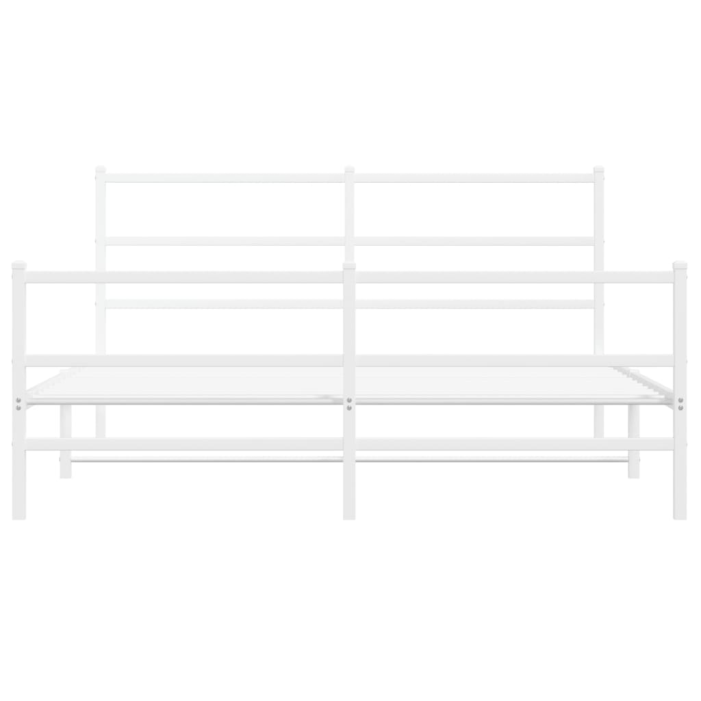 Bedframe met hoofd- en voeteneinde metaal wit 150x200 cm is nu te koop bij PeponiXL, paradijselijk wonen!