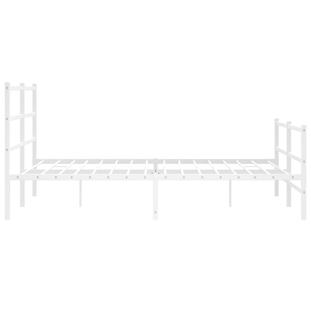 Bedframe met hoofd- en voeteneinde metaal wit 150x200 cm is nu te koop bij PeponiXL, paradijselijk wonen!