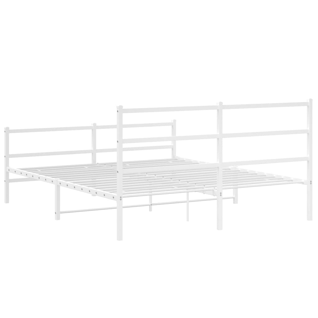 Bedframe met hoofd- en voeteneinde metaal wit 150x200 cm is nu te koop bij PeponiXL, paradijselijk wonen!
