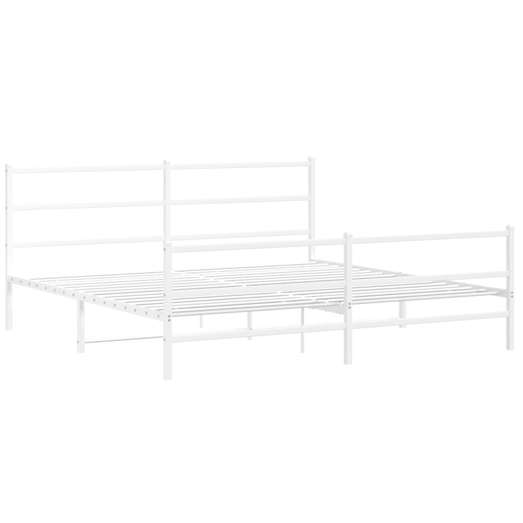 Bedframe met hoofd- en voeteneinde metaal wit 183x213 cm is nu te koop bij PeponiXL, paradijselijk wonen!