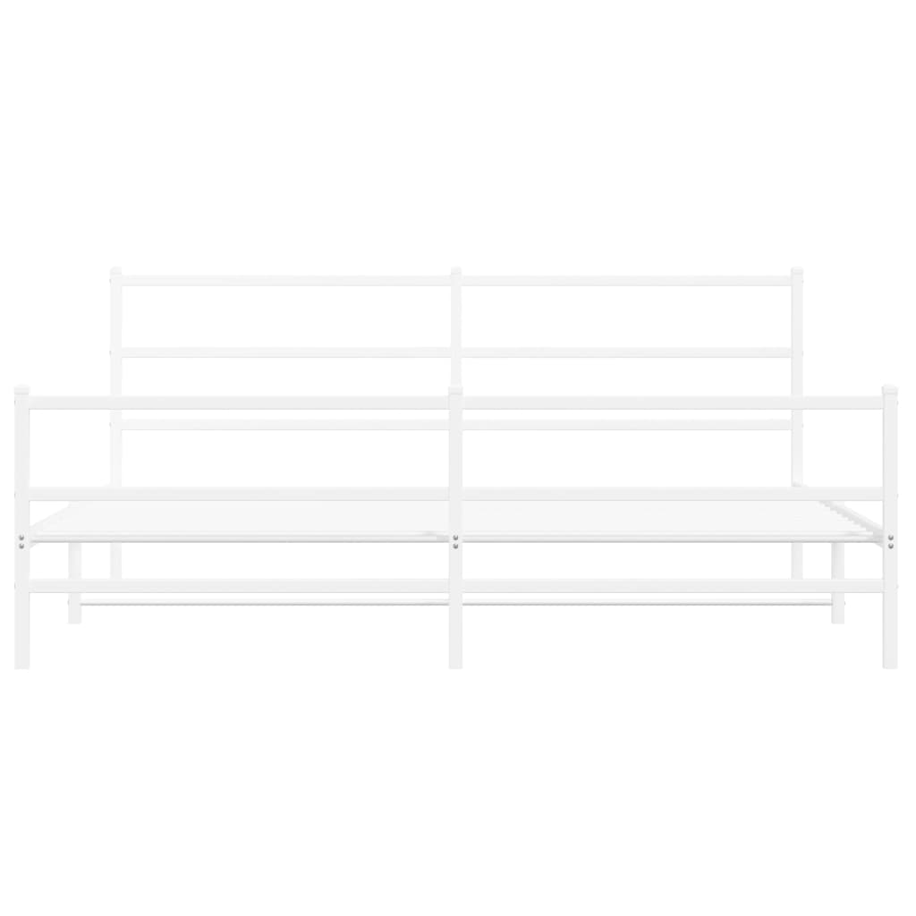 Bedframe met hoofd- en voeteneinde metaal wit 193x203 cm is nu te koop bij PeponiXL, paradijselijk wonen!