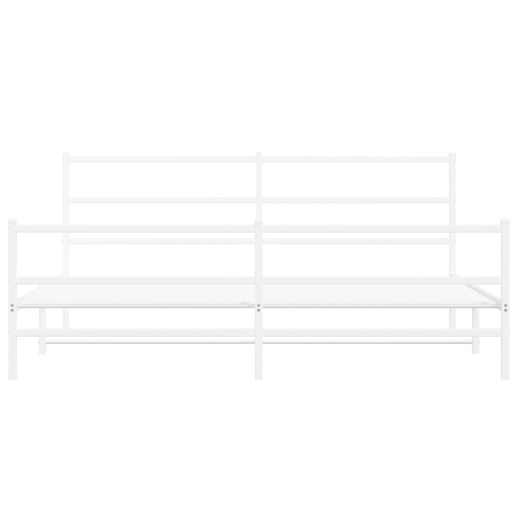 Bedframe met hoofd- en voeteneinde metaal wit 200x200 cm is nu te koop bij PeponiXL, paradijselijk wonen!
