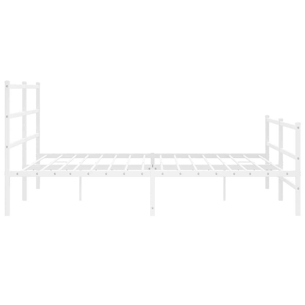 Bedframe met hoofd- en voeteneinde metaal wit 200x200 cm is nu te koop bij PeponiXL, paradijselijk wonen!