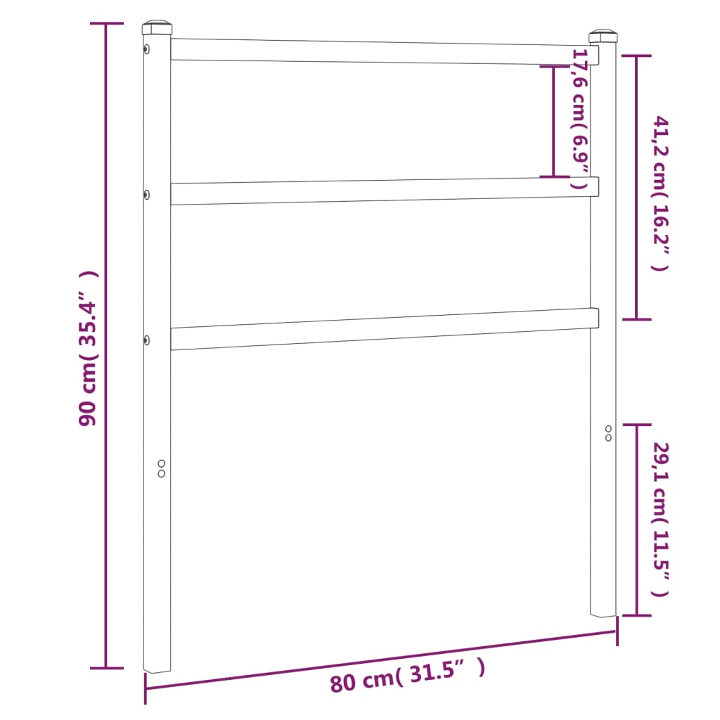 Vervangend hoofdbord 75 cm metaal wit is nu te koop bij PeponiXL, paradijselijk wonen!