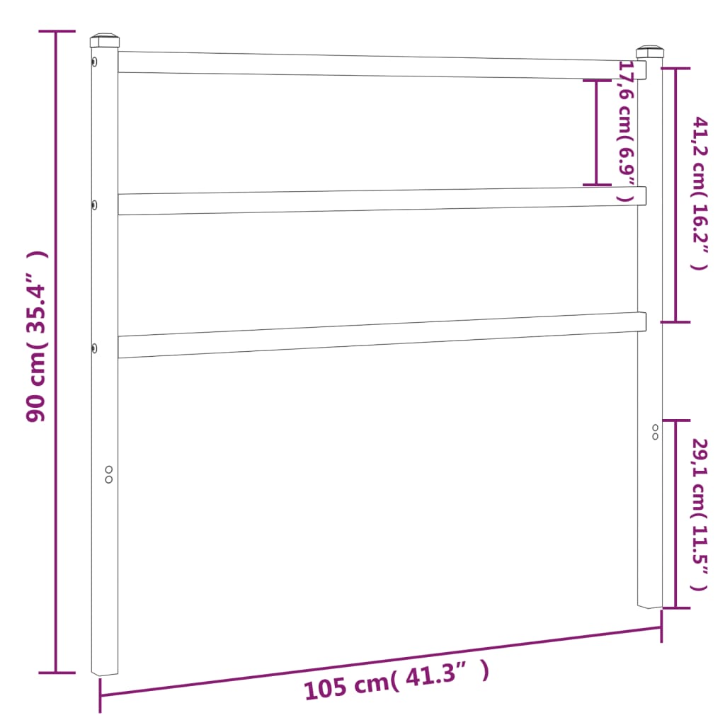 Vervangend hoofdbord 100 cm metaal wit is nu te koop bij PeponiXL, paradijselijk wonen!
